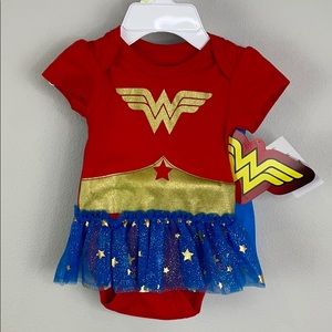 HAPPY THREADS Wonder Woman Cape Bodysuit Tutu Set